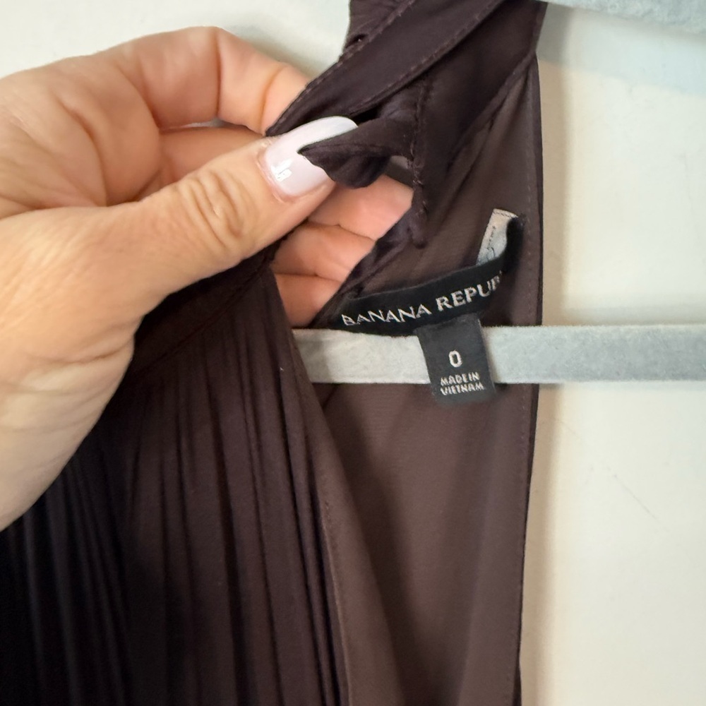 Banana Republic brown satin dress size 0 - Picture 5 of 9